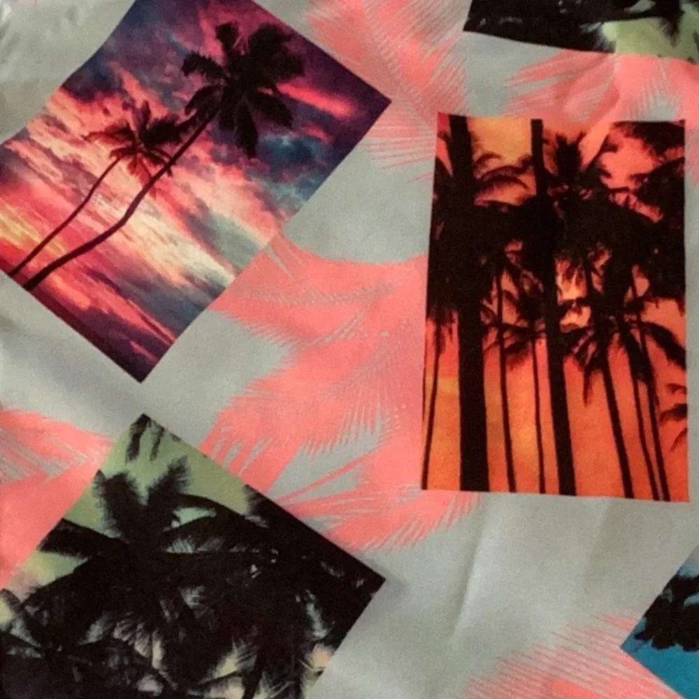 Surf Society Swimwear NWT Men’s XL Button Up Shirt Bright Fun Print UV Moisture